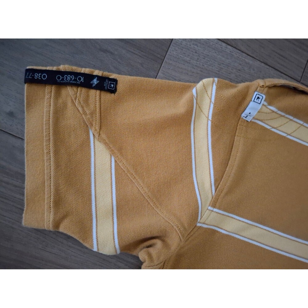 Vintage Rocawear Polo Shirt, Men's 2XL, Brown Tan Stripes, 100% Cotton - Picture 6 of 9